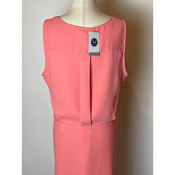 Drew by Anthropologie Pink Sleeveless Tie Waist Morgan Dress Size L - Picture 6 of 11